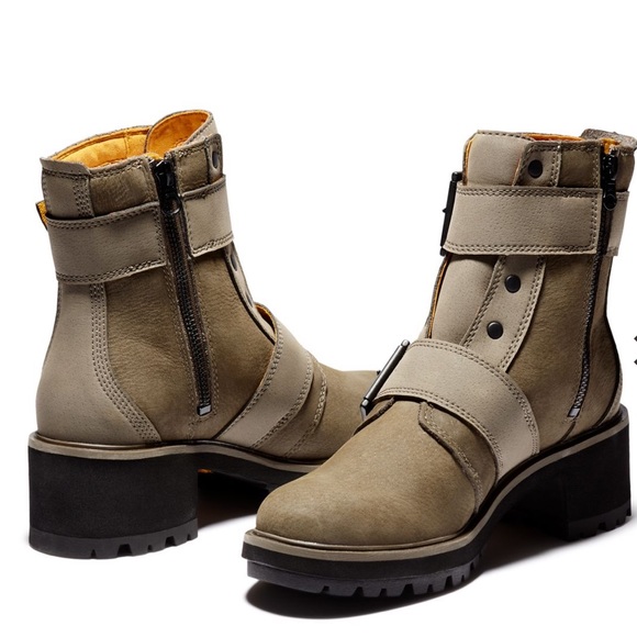 TIMBERLAND WOMEN'S KORI PARK MOTO BOOTS OLIVE - Picture 8 of 9